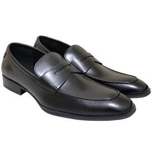 Alfani Men Penny PU Slip On Penny Loafers Size US 12M Black Faux Leather